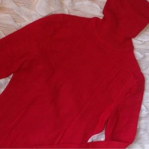 100% cashmere red turtleneck sweater medium